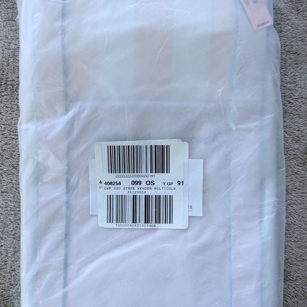 Victoria's Secret Signature Stripe Weekender Tote Bag With Pocket New
